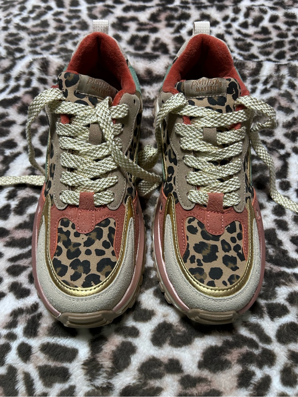 Blowfish Malibu Women's Leo Retro Lace Up Leopard Print Chunky Sneaker - Picture 2 of 9